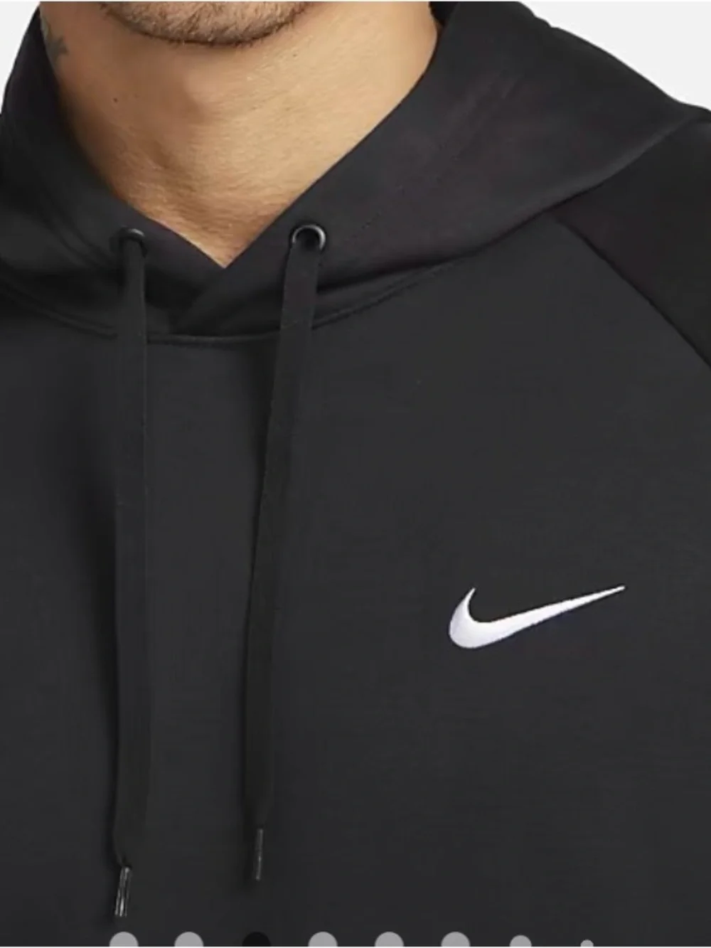Nike Men’s Black Performance Pullover Hoodie with White Swoosh
